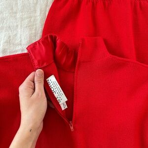 St. John Red Knit Top